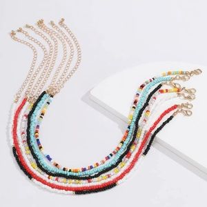 Bundle of Beaded necklaces! Gold colored clamps! Super cute!